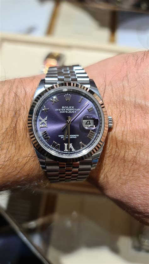 rolex datejust purple diamond|Rolex Datejust 31 blue dial.